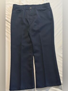 Vintage 60s USA Made Levi's Men's Dark Navy Cotton Twill Trousers 42 Talon Zip